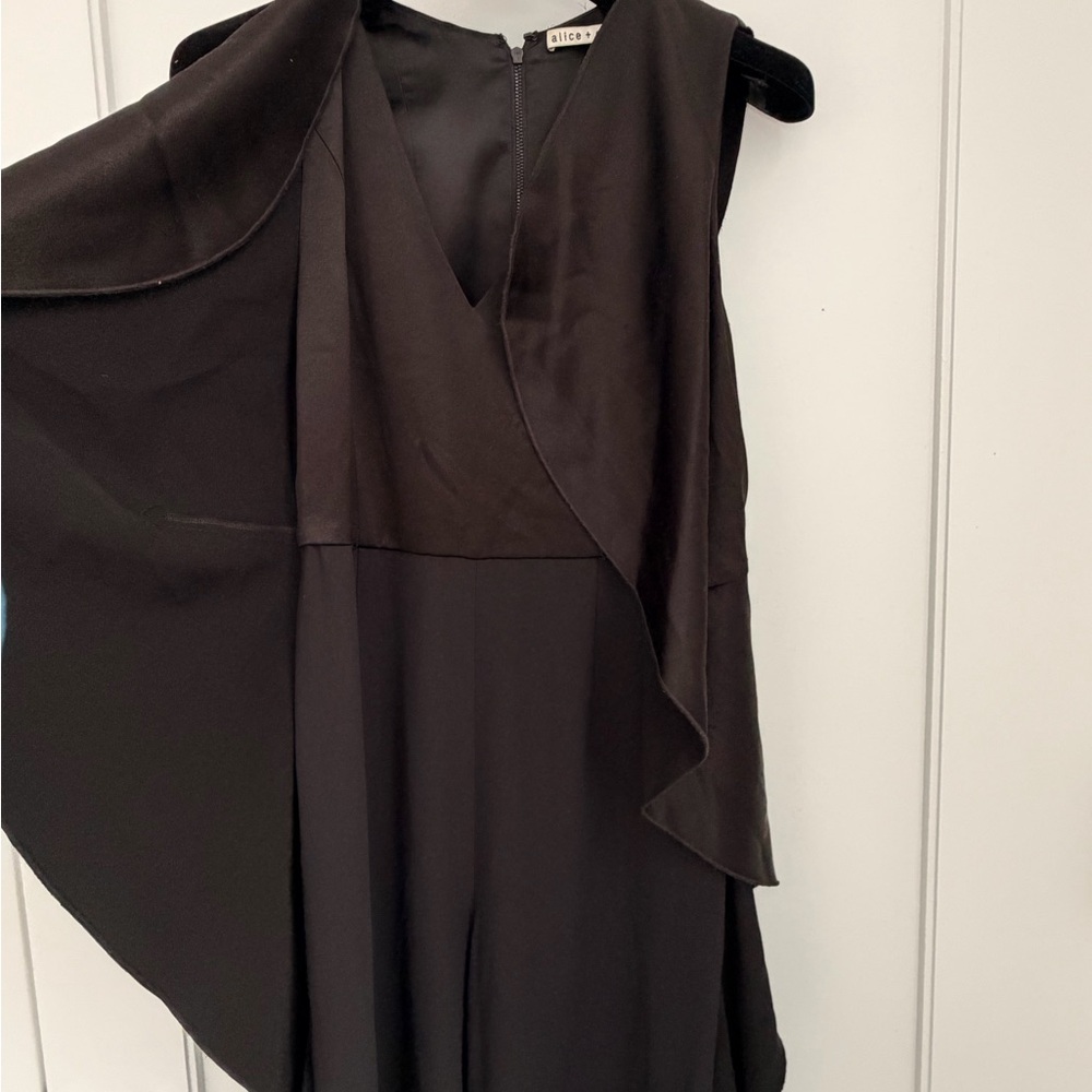 Alice + Olivia Black Draped Jumpsuit